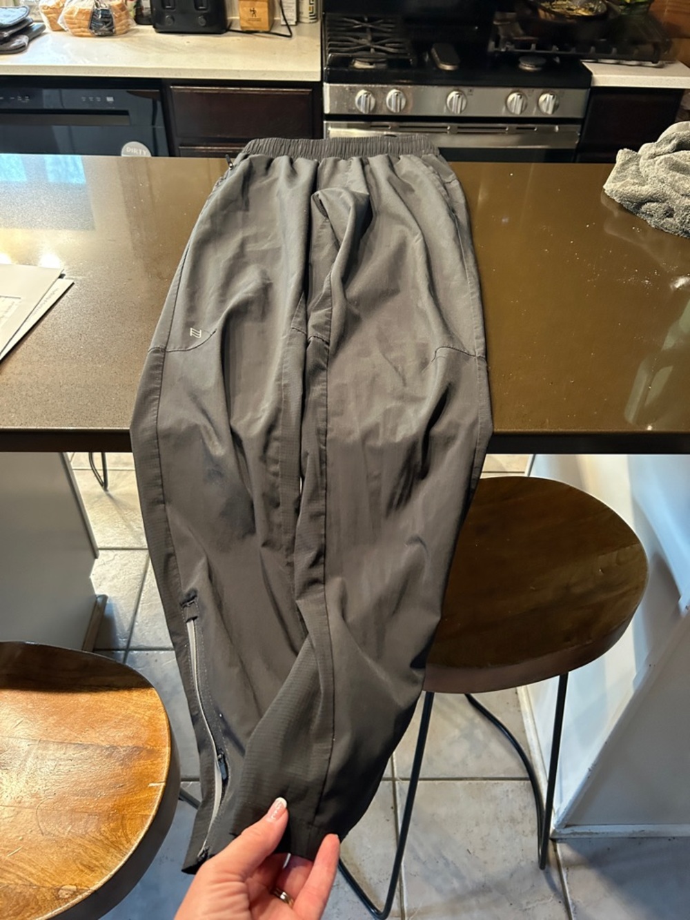 Men's Black Performance Joggers with Ankle Zippers